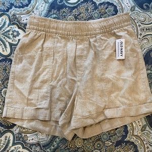 High Rise linen blend shorts